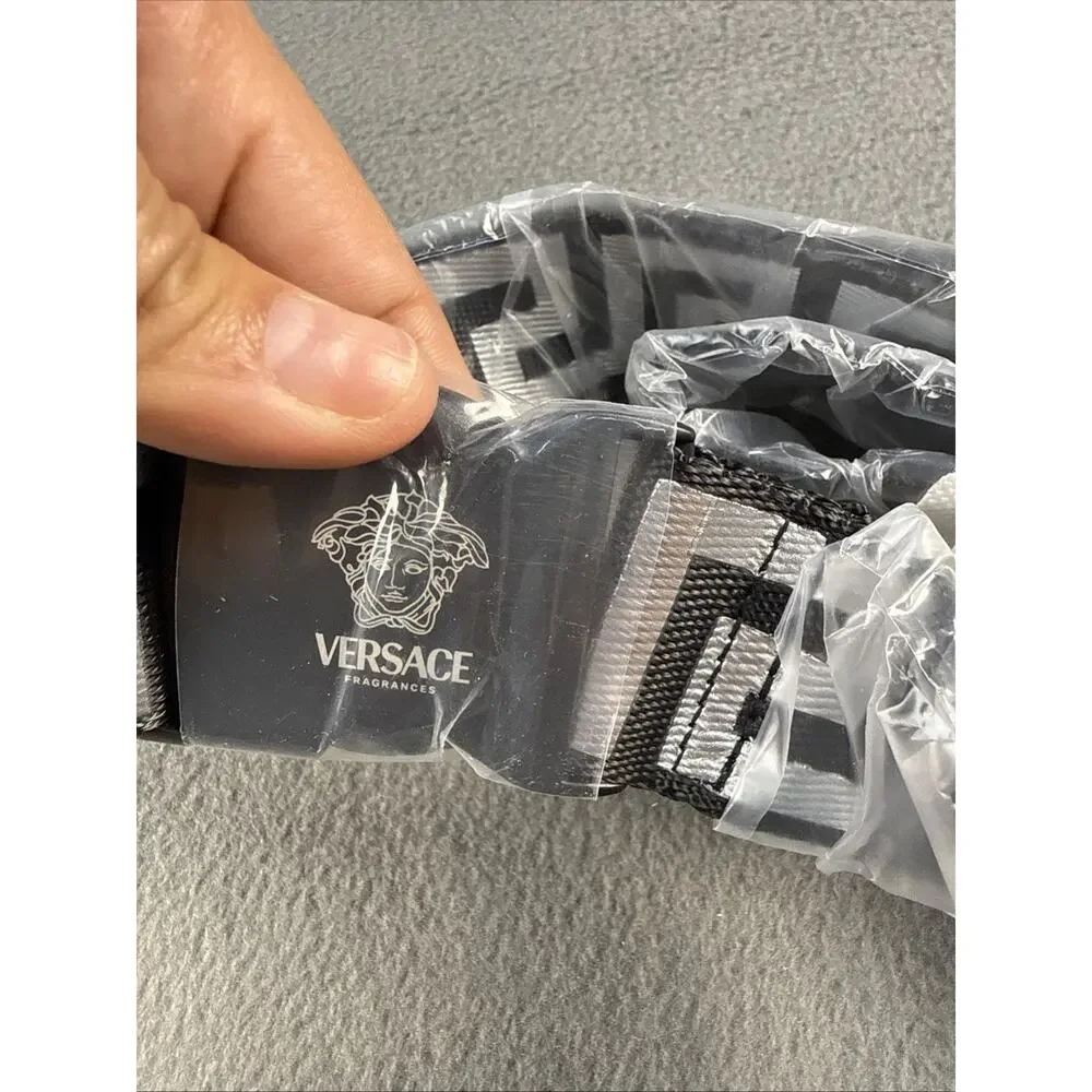 Versace Men's Fragrances Luxury Belt Bag Black Waist Travel Fanny Pack